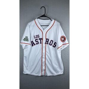 Houston Astros Jersey Mens XL White MLB Baseball Los Astros Aguas Frescas‎ Promo